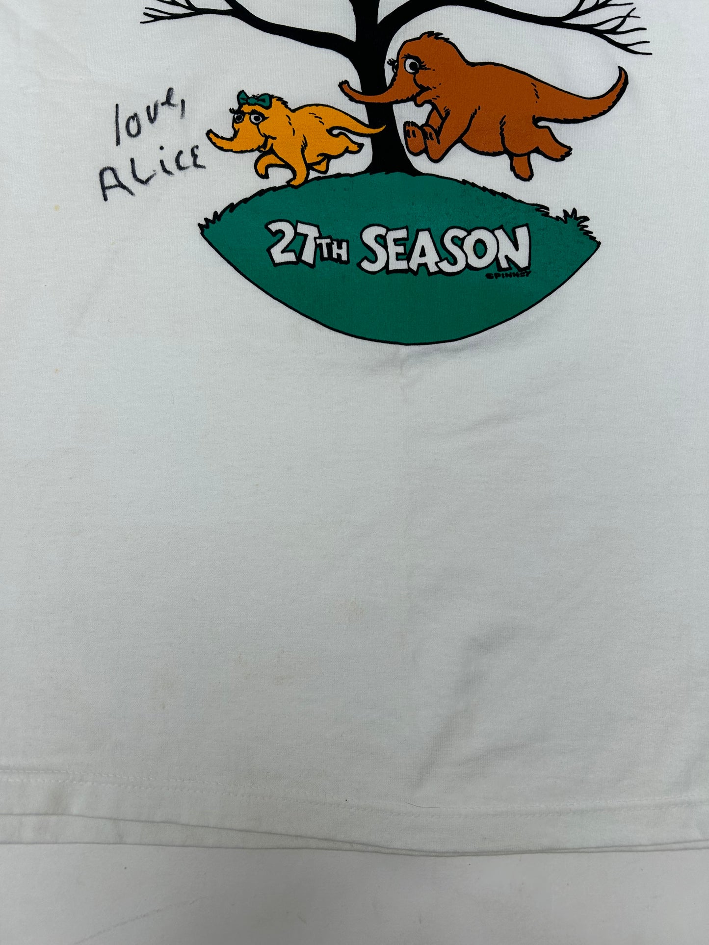 Vintage Sesame Street 27th Season TV Show Promo Tee 1995 Autographed As Is XL 23.5x29.25 Inches