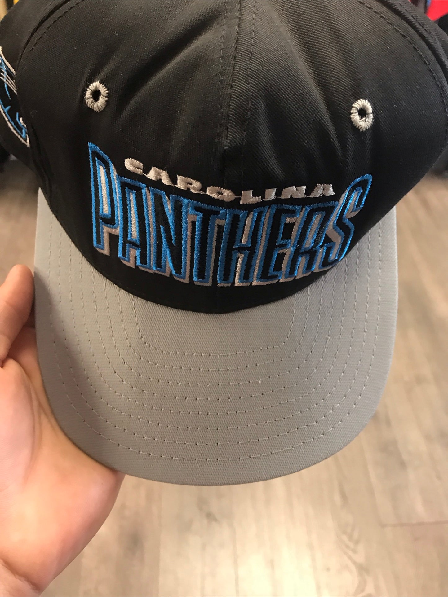 Vintage 90s Ajd NFL Carolina Panthers Embroided Snapback Hat Great condition