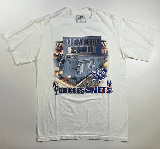 Vintage Lee Sport 2000 New York Yankees Vs. New York Mets Subway Series World Series Matchup Tee Medium