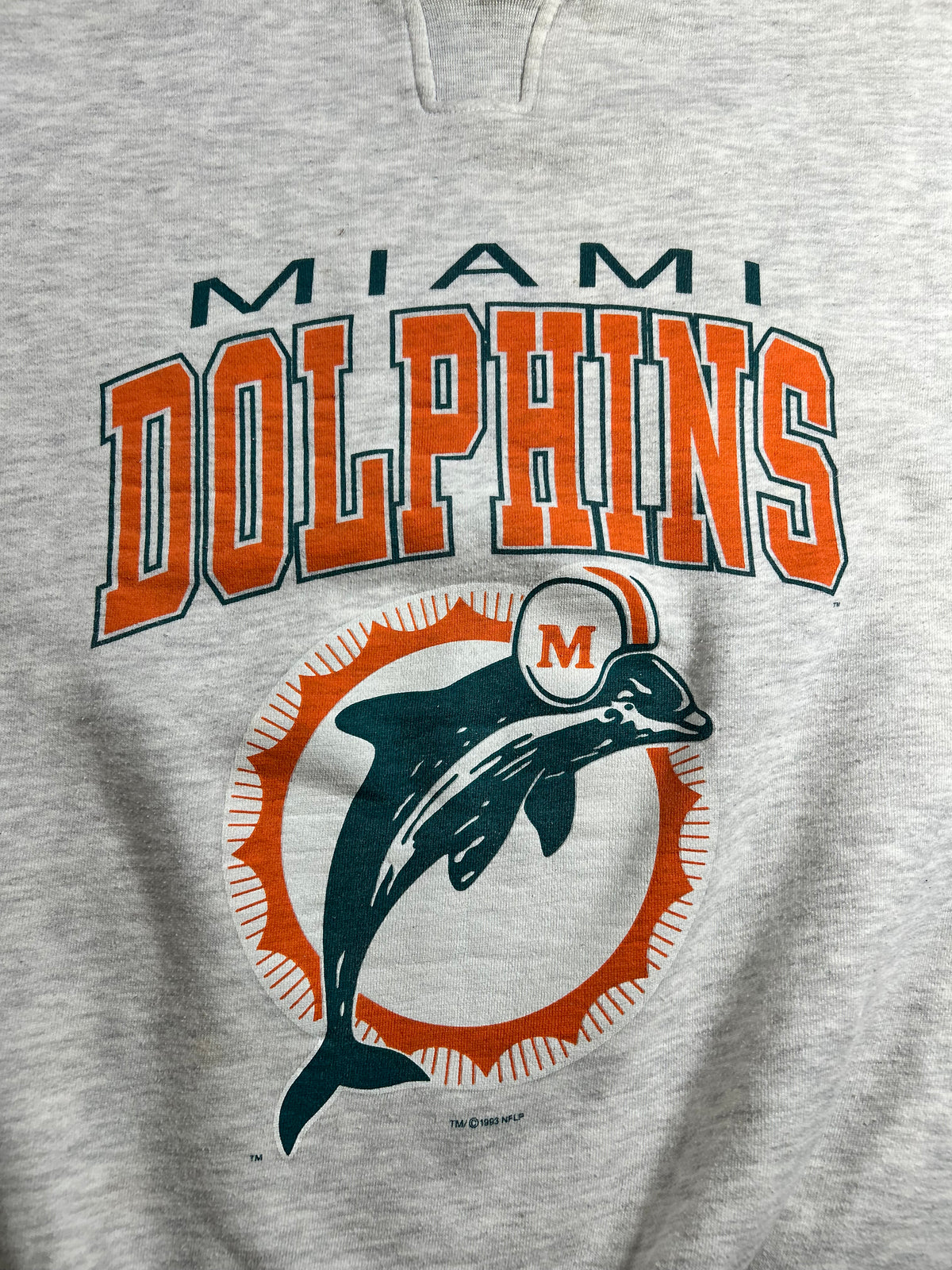Vintage Starter 1993 Miami Dolphins NFL Crewneck Sweatshirt Gray 23.5x28.25 M/L Fit