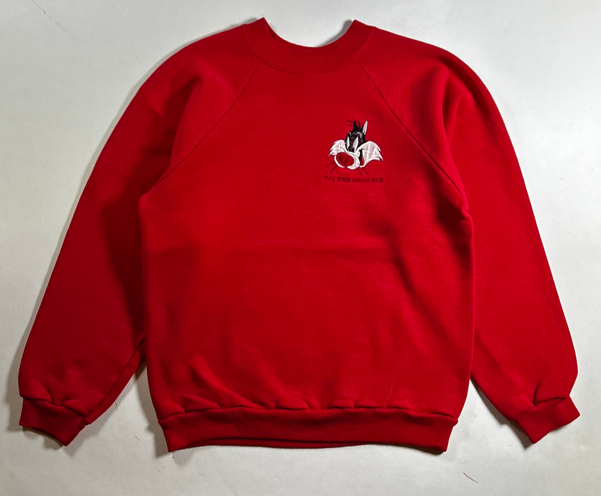 Vintage Sylvester The Cat Looney Tunes Crewneck Sweatshirt 17.75x21.75 Youth Small Fit