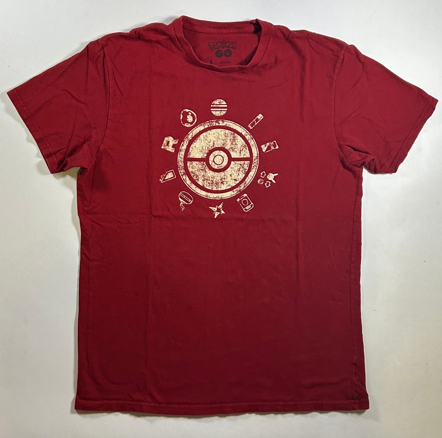 Pokemon GO Fest 2020 T-Shirt Logo Ball Niantic Short Sleeve Red Large 21.25x28.25 Inches Rare Tee
