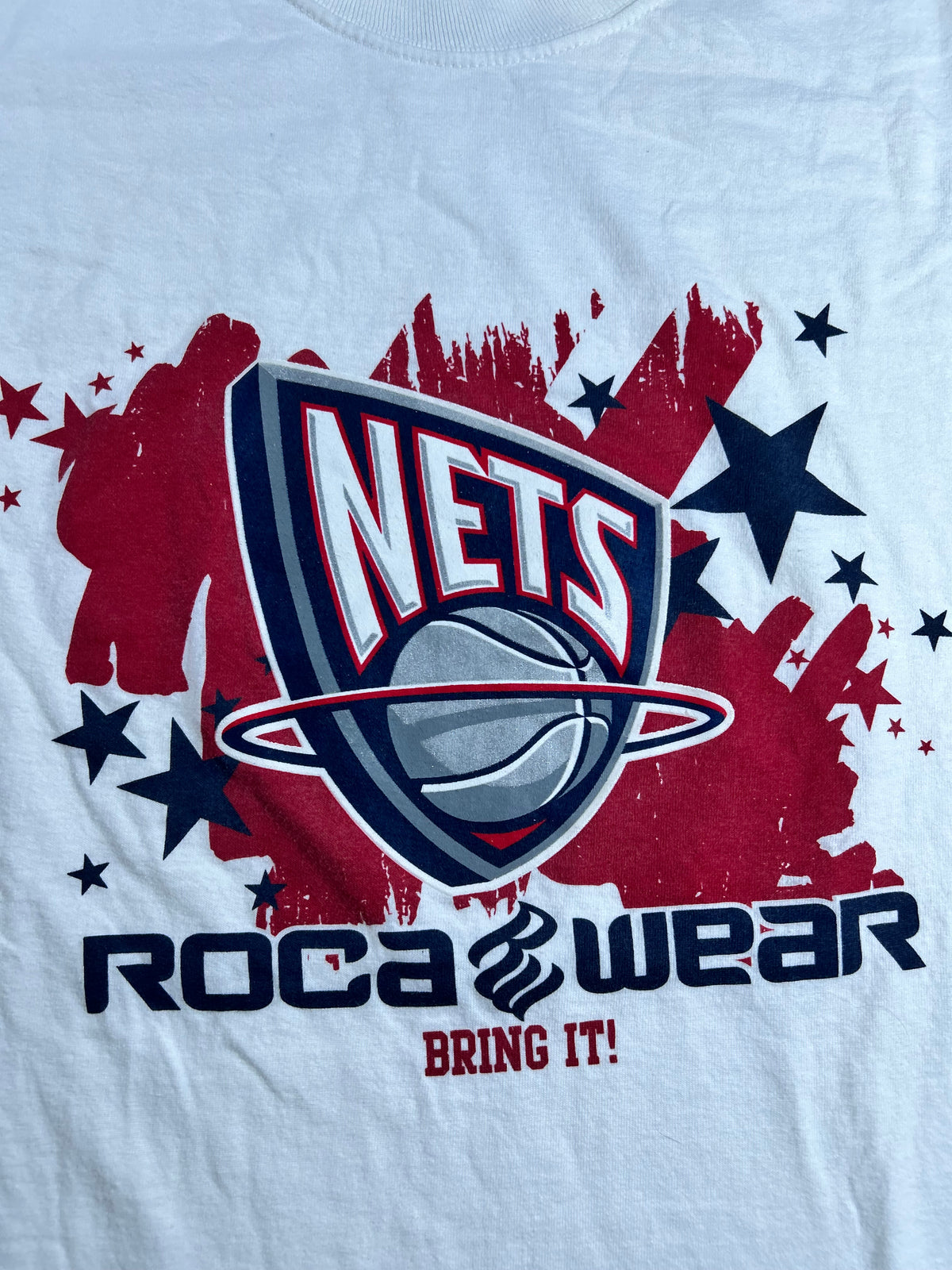 Vintage 2000s NBA New Jersey Nets Rocawear Jay-Z Roc-A-Fella Promotion Shirt Large 21.5x29 Inches