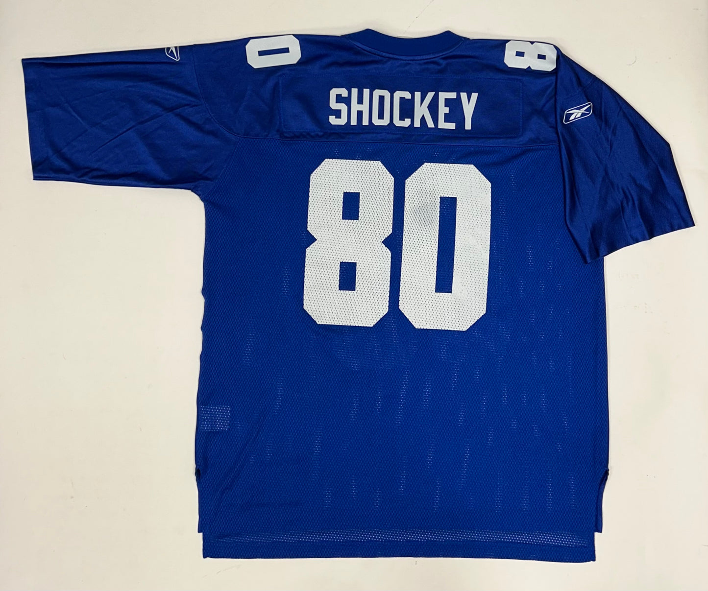 Vintage 00s Reebok New York Giants Jeremy Shockey #80 NFL Jersey XL 26.75x32/34 Inches Blue