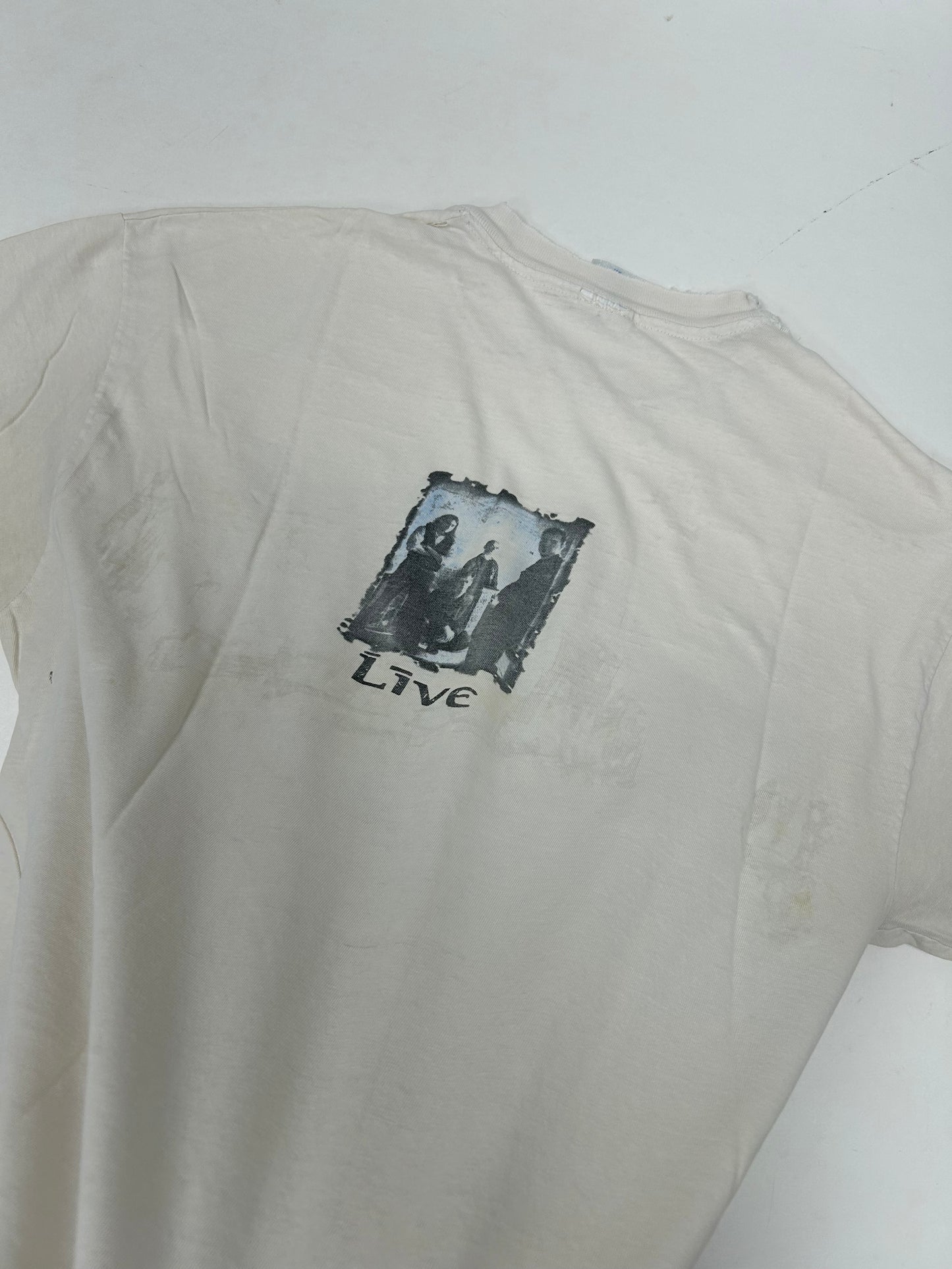 Vintage Live Throwing Cooper Lightning Crashes Music Band Tee 1995 Thrashed XL