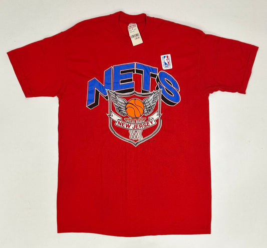 Vintage New Jersey Nets NBA T-shirt Logo 7 80s Dead Stock Brand New With Tag L/M Fit 21.5x30.75 Inches