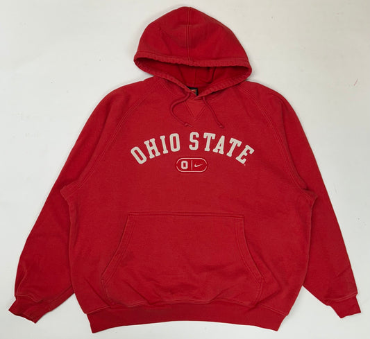 Vintage 00s Nike Team Ohio State Buckeyes College Hooded Sweatshirt Large As Is Red