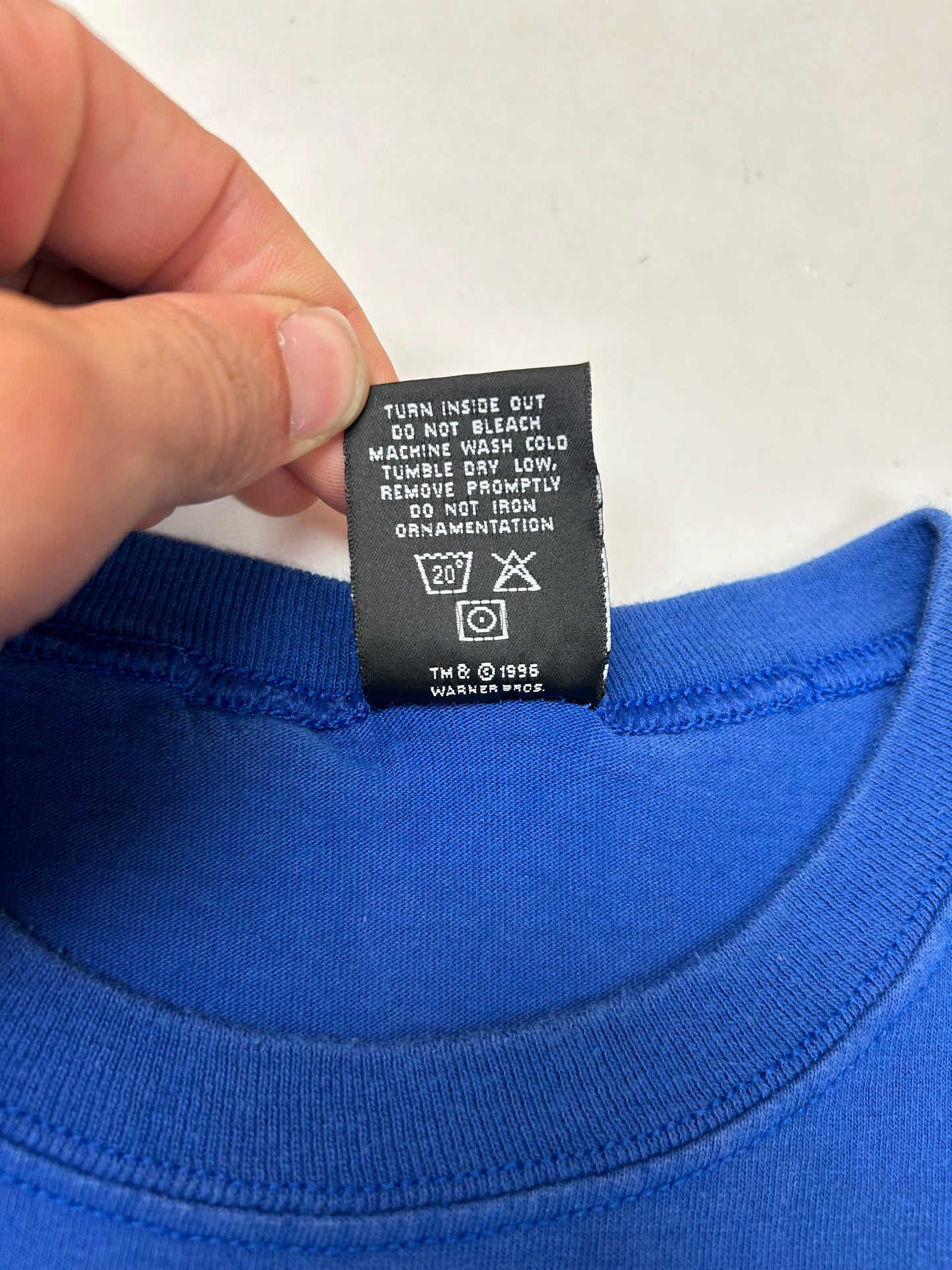 Vintage 1996 Warner Bros. Studio Store Tasmania Devil Taz Graphic Tee Large 21.25x29 Inches Blue