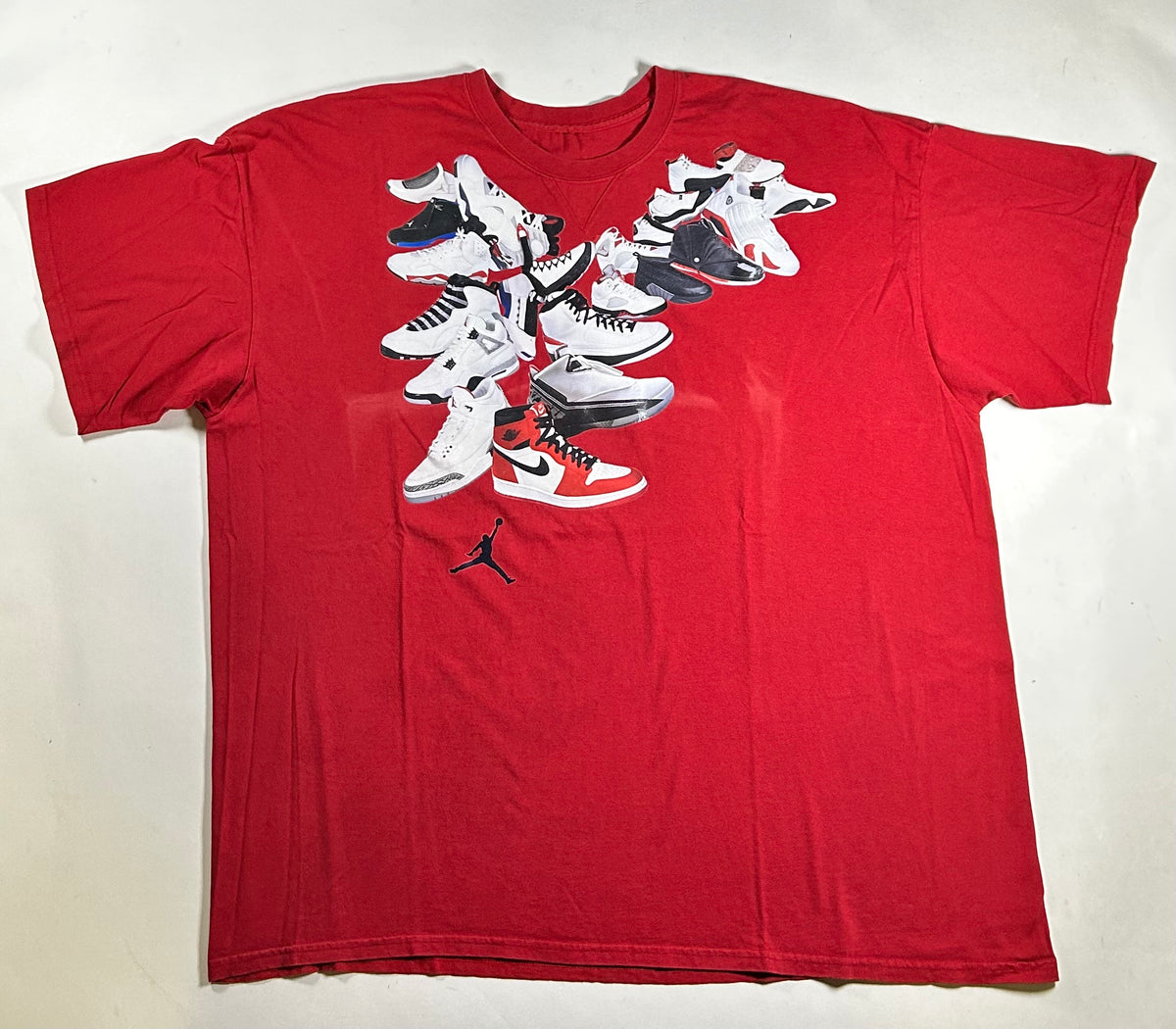 Vintage Air Jordan Sneaker Retro Collection Tee 2XL/3XL Fit 29.5x33.75 Inches As Is 00s