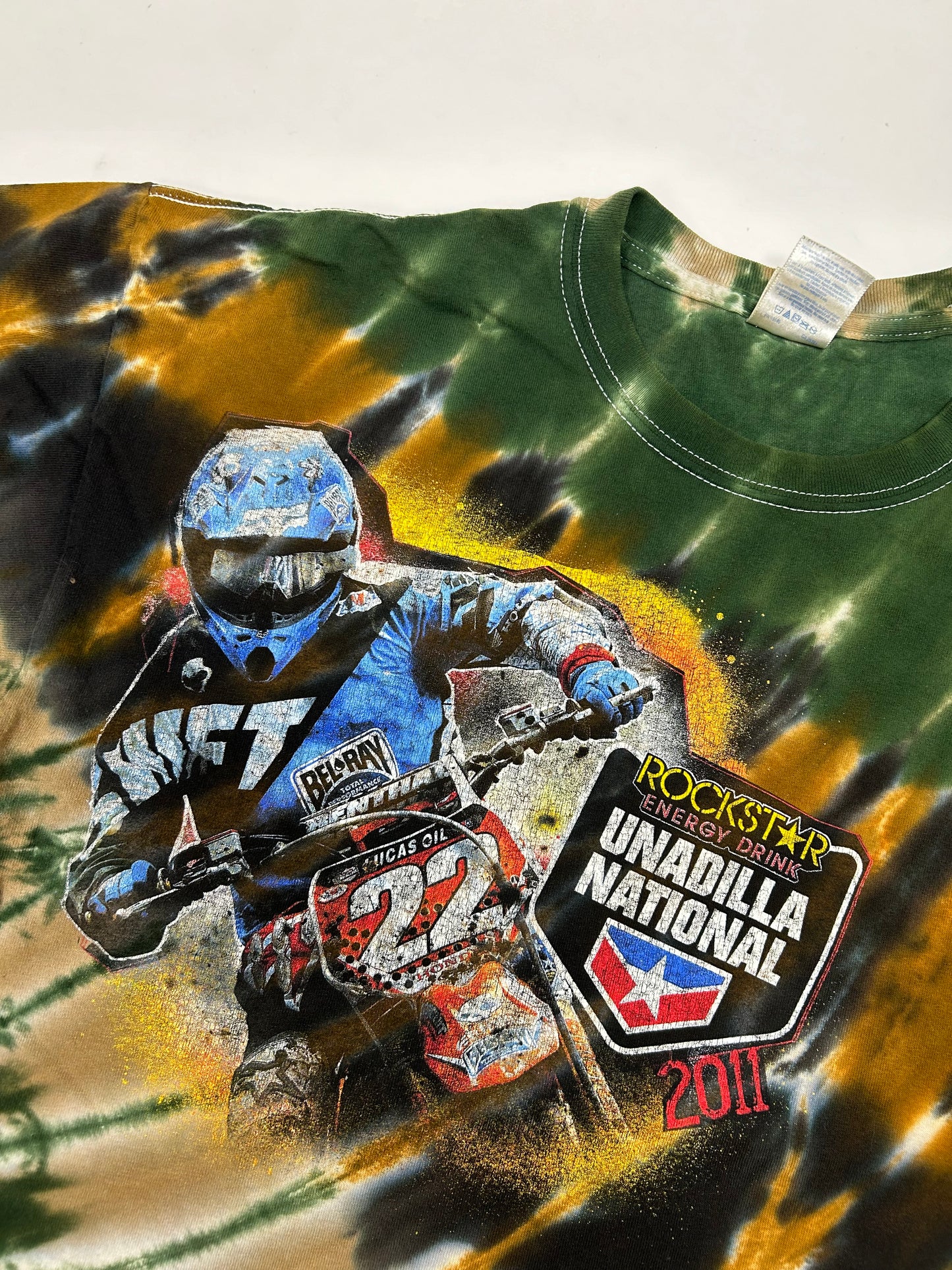 2011 Unadilla National Motocross Rockstar Energy MX Tie-Dye Tee Large 22.5x27.75 Inches