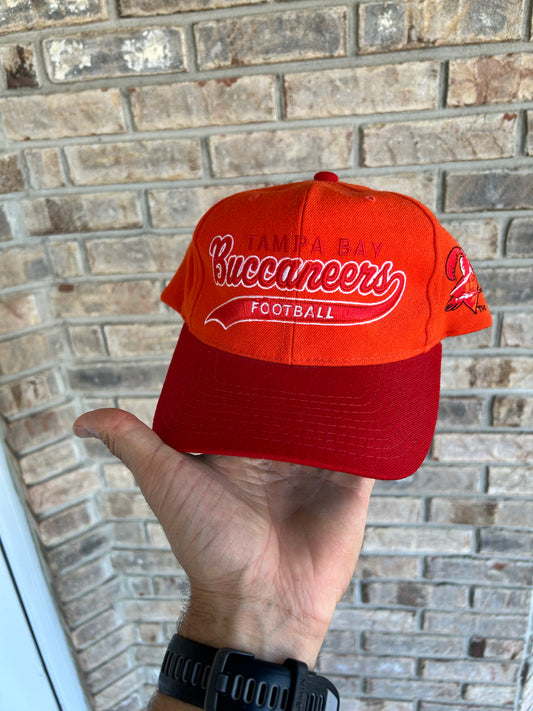 Vintage 90s Starter Tampa Bay Buccaneers NFL Creamsicle Color Snapback Hat 100% Wool Rare