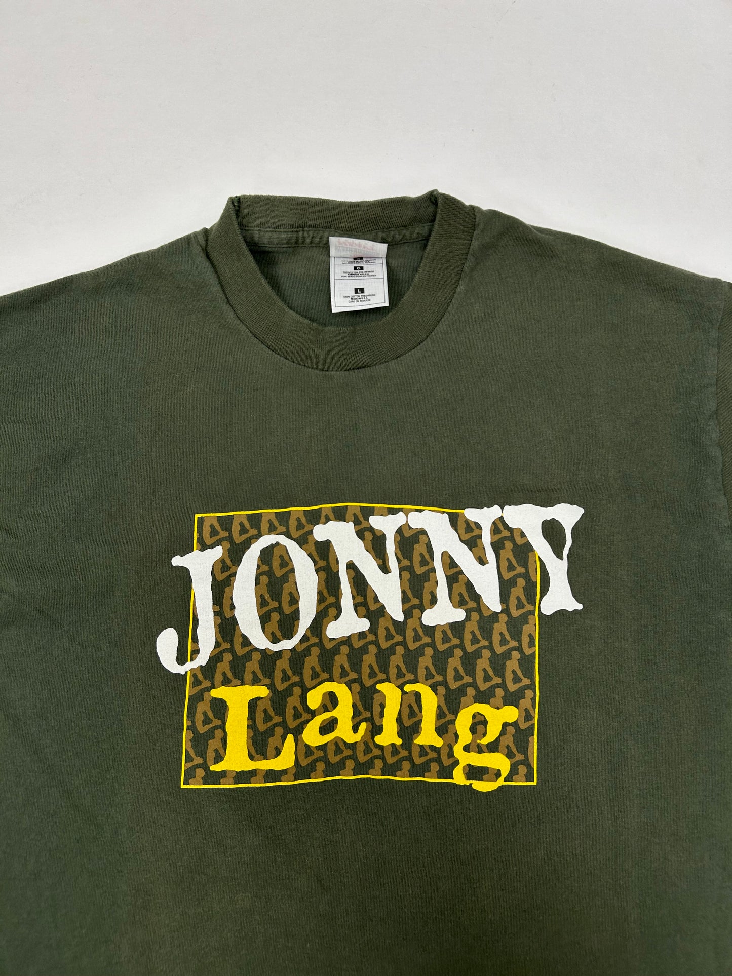 Vintage Jonny Lang Band Music Graphic Tee Autographed On Back As Is L/M 20.75x29 Inches