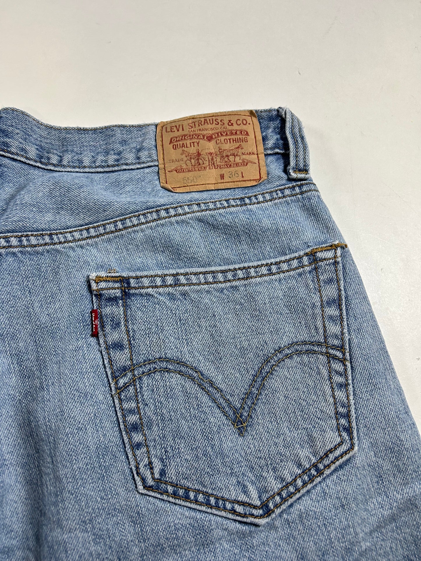 Vintage Levi's 550 Denim Blue Jean Shorts Relaxed Fit 36 18.25x23 Inches Cotton Lesotho