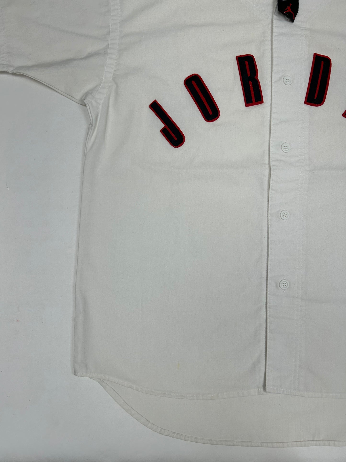 Vintage Nike Air Jordan 'Spellout Logo' Baseball Jersey White 1991 Rare XL
