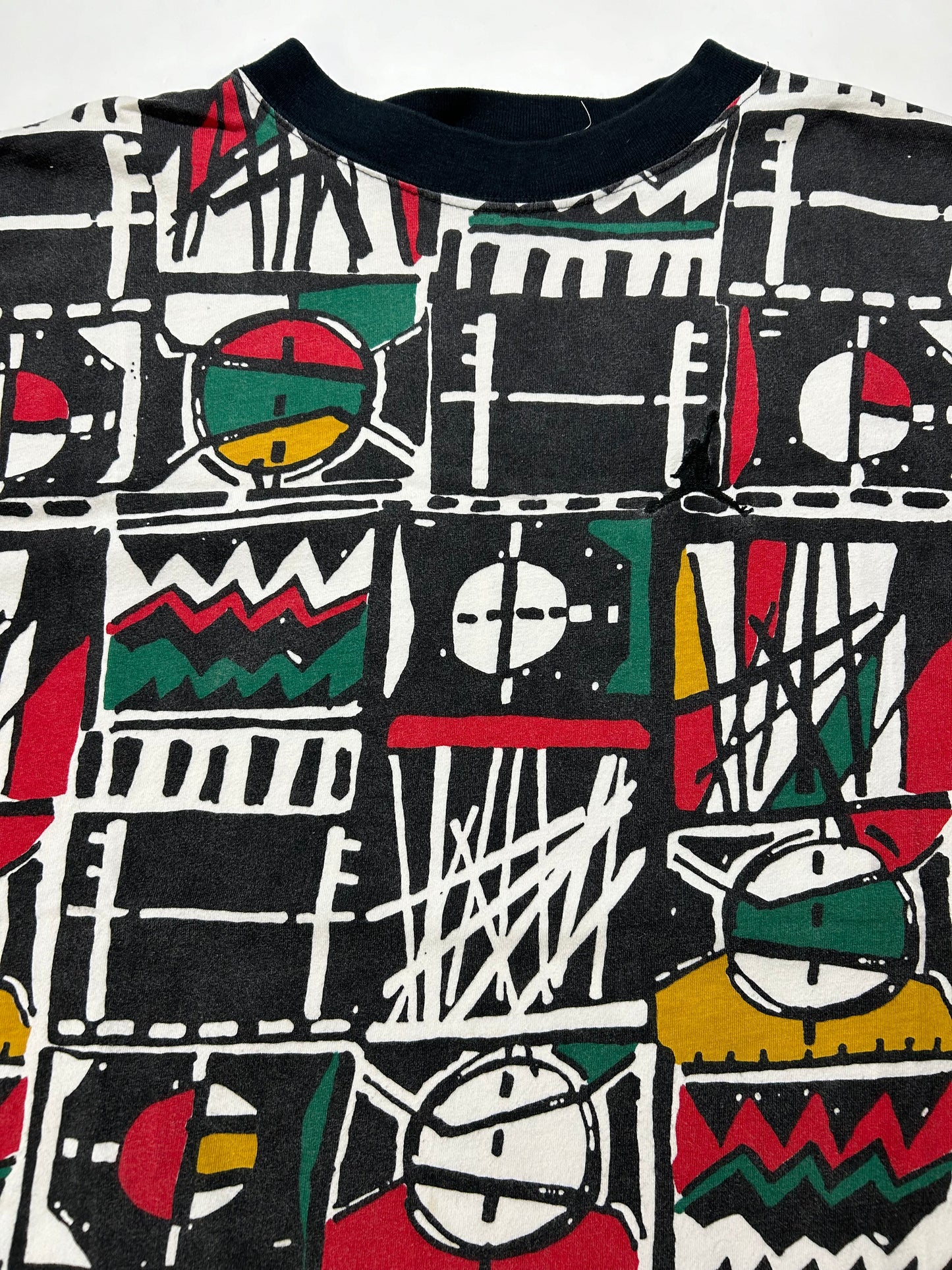 Vintage Nike Air Jordan AOP 1993 Tee Constructed Top Abstract Jordan 8 VIII XL 26.25x27.5/30 Inches