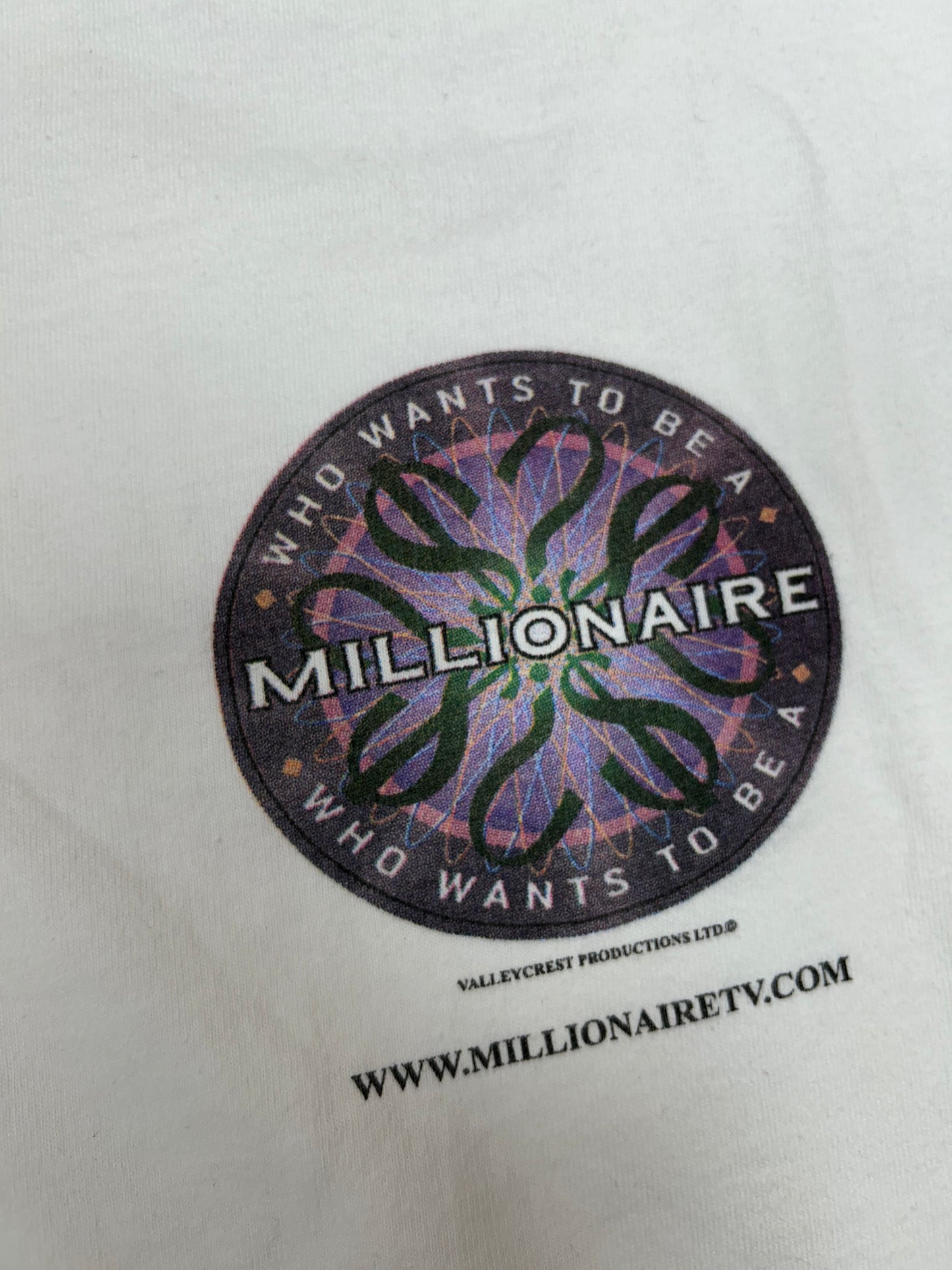 Vintage Who Wants To Be A Millionaire Regis Philbin TV Show Promo Tee XL 24.25x29.5 Inches