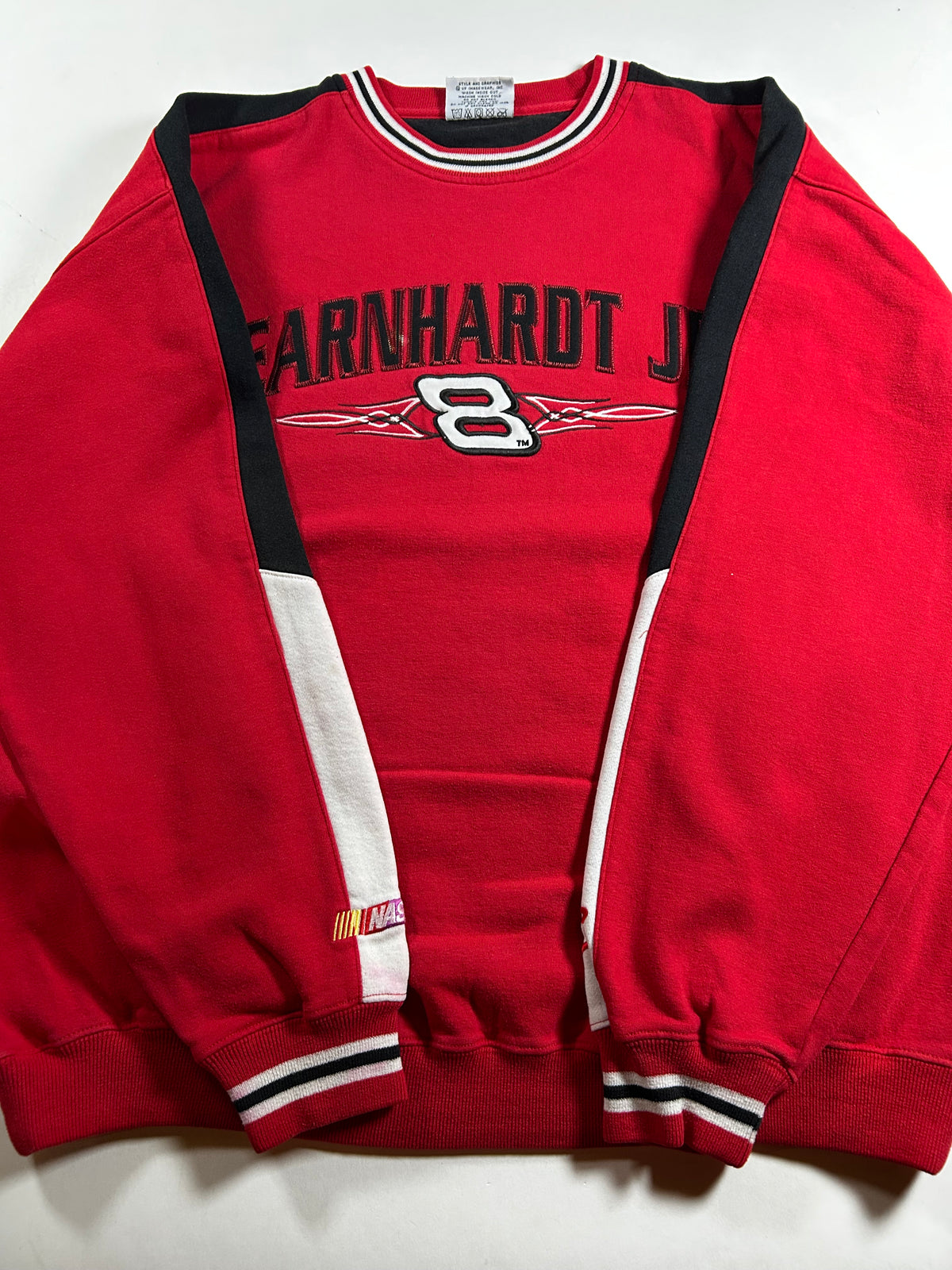 Vintage Chase Authentics NASCAR Dale Earnhardt Jr. # 8 Bud Racing Crewneck Sweatshirt Has Mark On The Back XL 27.5x28.25 Inches