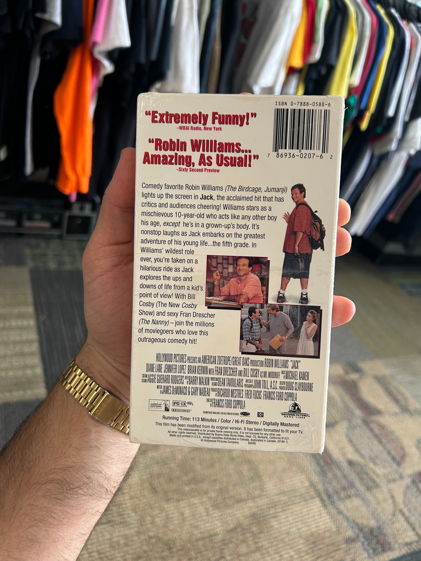 Robin Williams Jack Sealed VHS & Tee Combo Vintage 1996 Robin Williams Jack Movie Promo Tee XL 23.25x31.25 Inches Rare Clean White