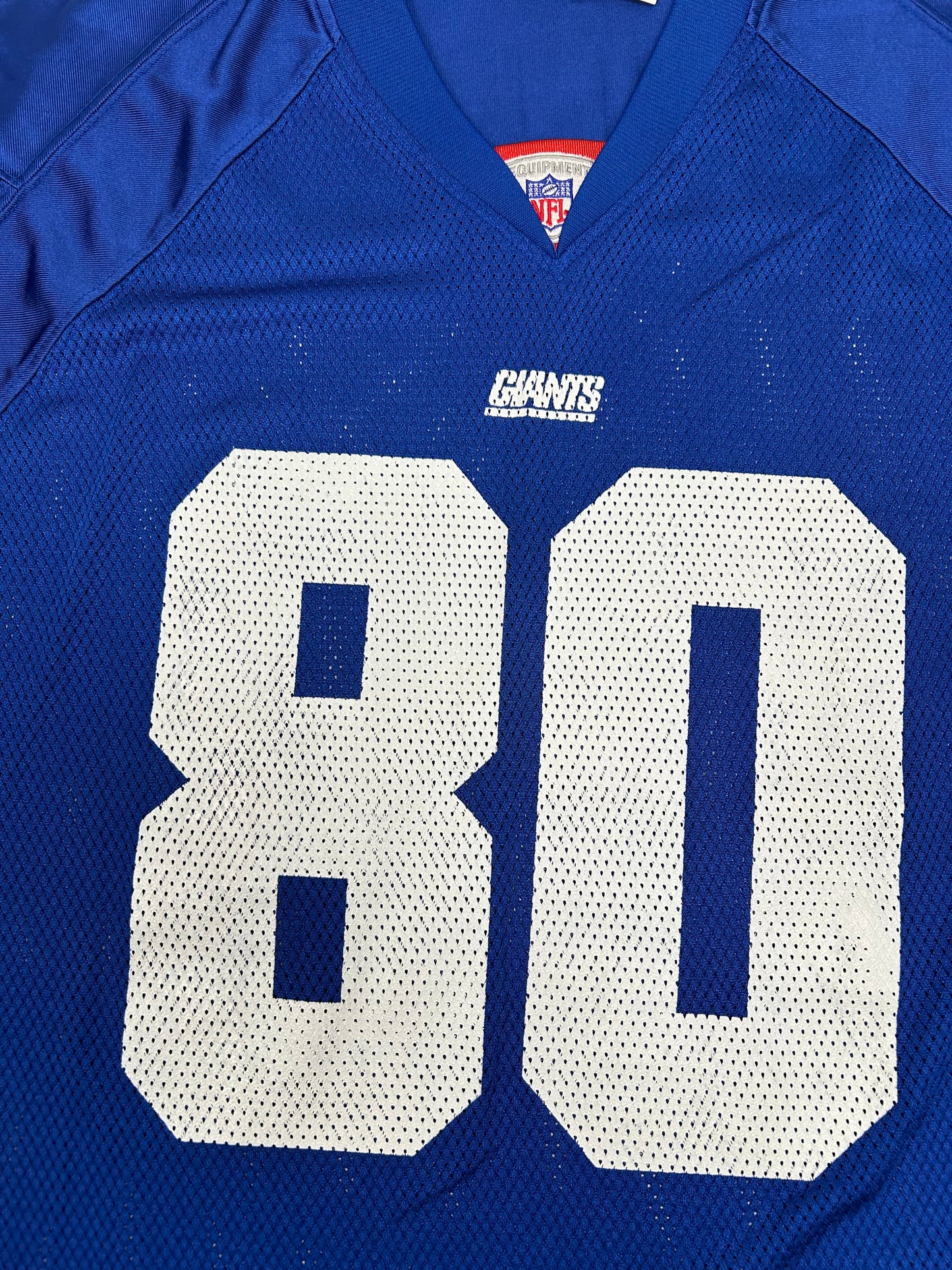 Vintage 00s Reebok New York Giants Jeremy Shockey #80 NFL Jersey XL 26.75x32/34 Inches Blue
