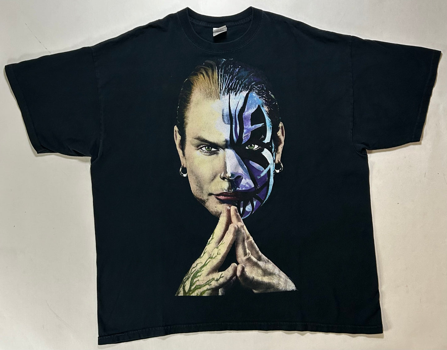 Vintage TNA Jeff Hardy Wrestling Shirt "The Ring Is My Canvas" Face Tee 2XL 26.25x30.25 Inches 2000