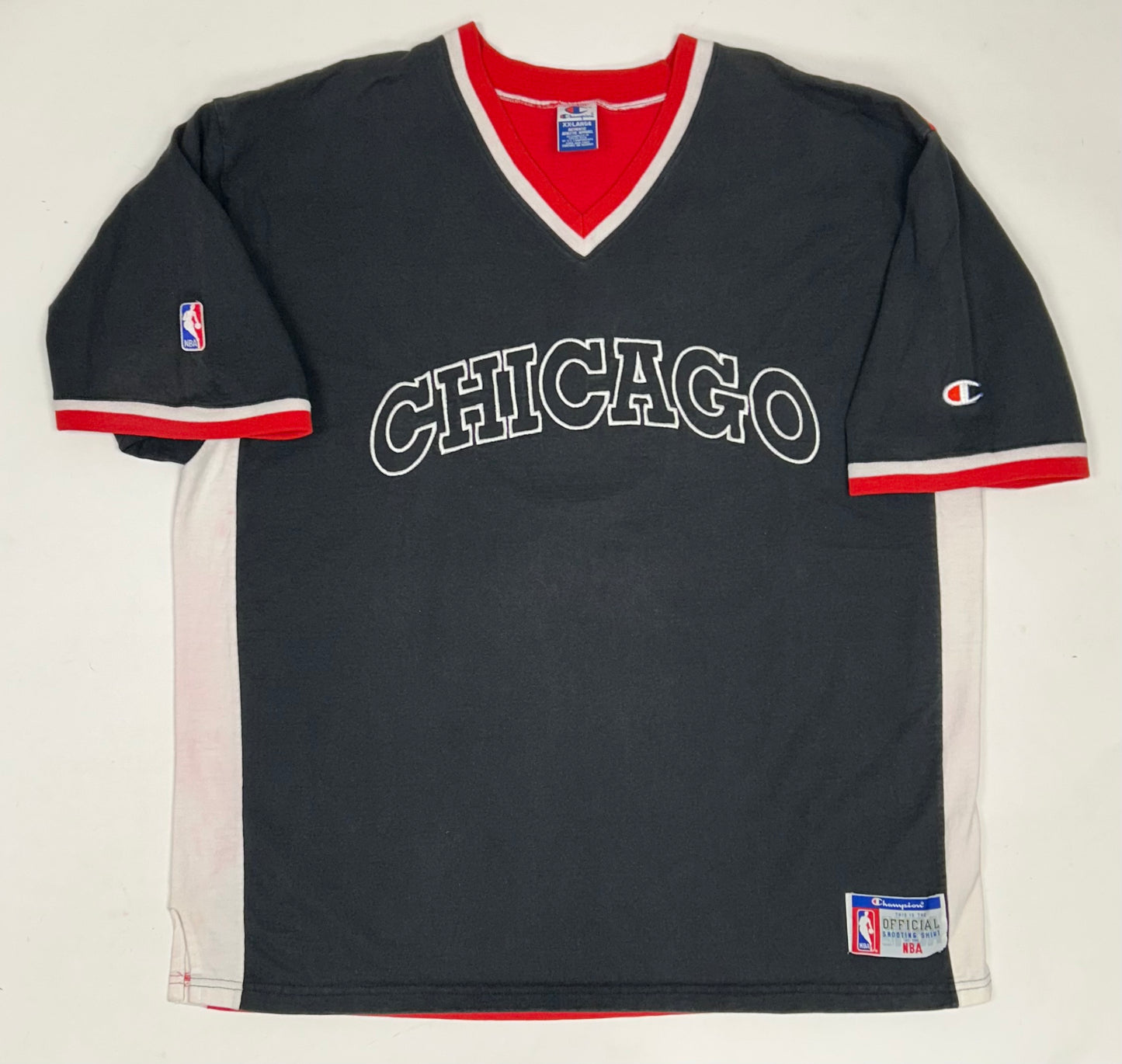 Vintage Chicago Bulls NBA Official Shooting Shirt Champion Basketball 2XL Jordan
