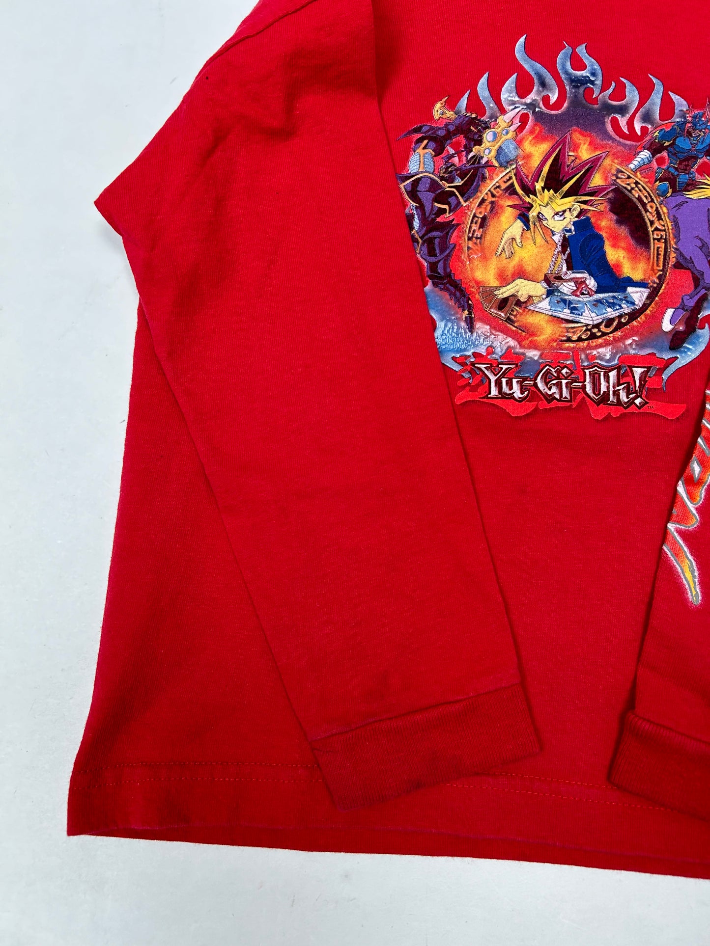Vintage Shonen Jump Yugioh Graphic Kids Long Sleeve Shirt 16.75x18.25 Inches Childrens Large/Medium Red