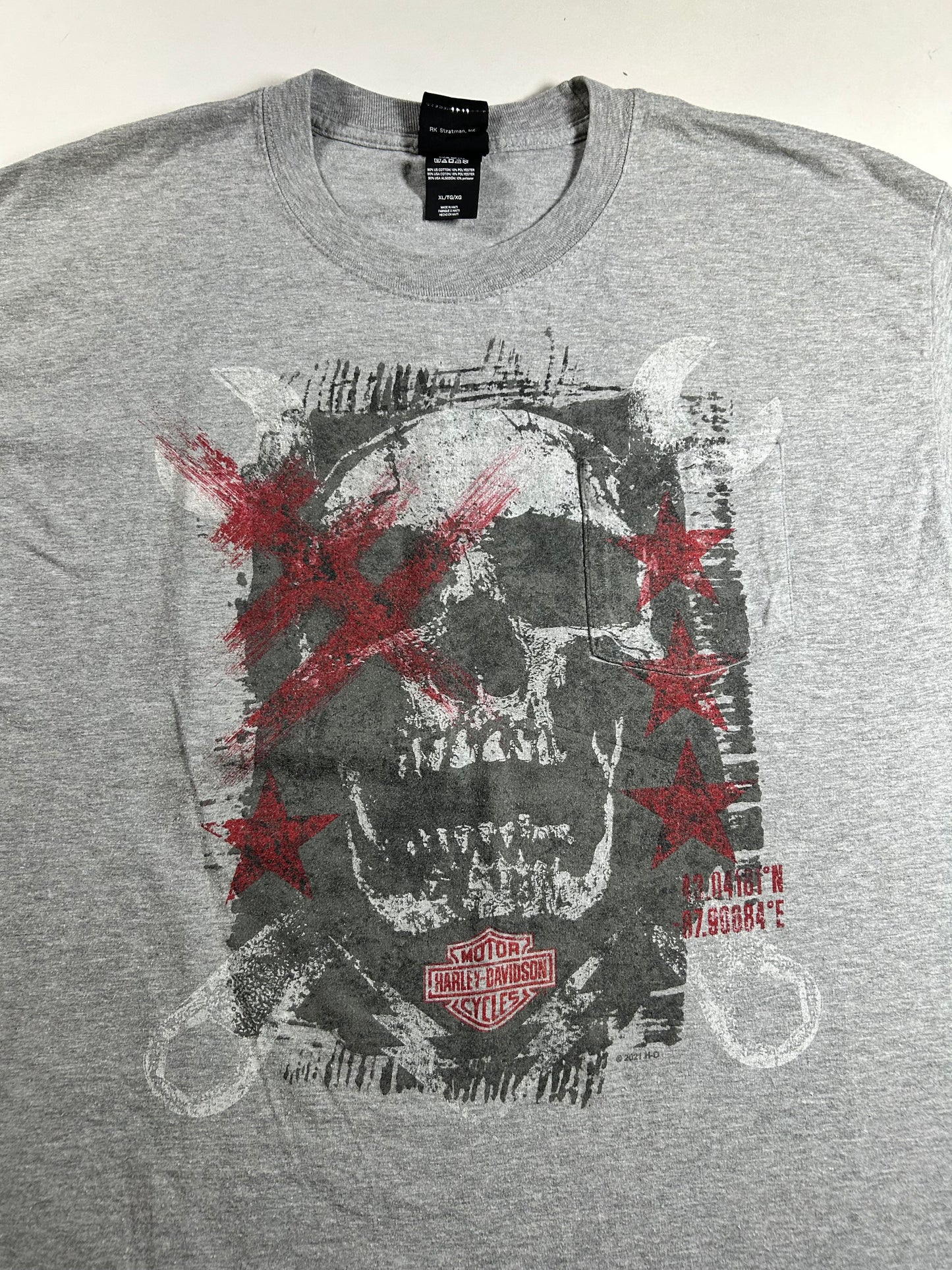 2021 Harley Davidson Motorcycles Of Bergen County Rochelle Park, NJ Skull Graphic Tee 23.5x30 Inches