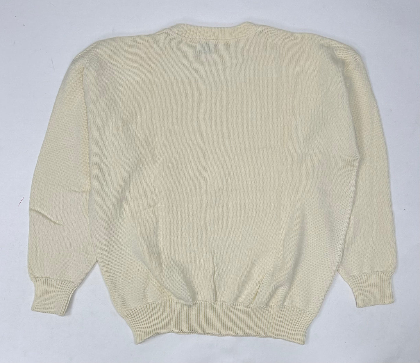 Vintage Cytec Cable Knit Made In USA 100% Acrylic Sweater Cream XL/L 26x28 Inches