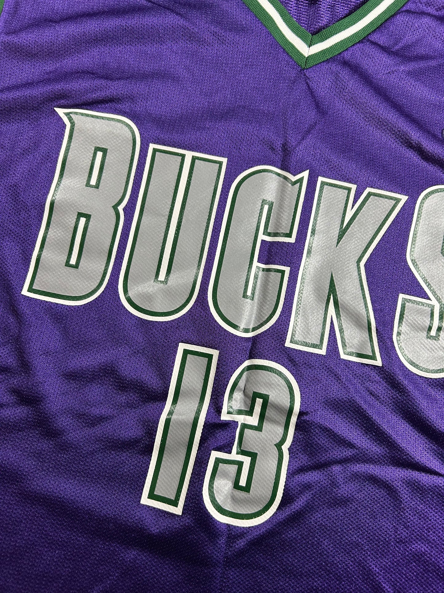 Vintage Glenn Robinson #13 Milwaukee Bucks Champion NBA Jersey 44 Large Big Fit 25x31 Inches Wide Shoulder Edition Purple