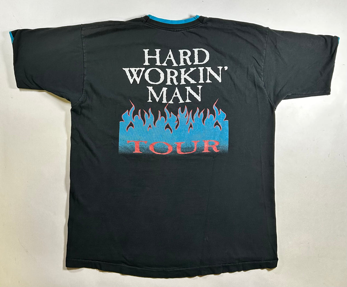 Vintage Brooks And Dunn Hard Workin’ Man Tour 1993 Country Music Tee XL 24x30.25 Inches As Is Great Wear & Fading.