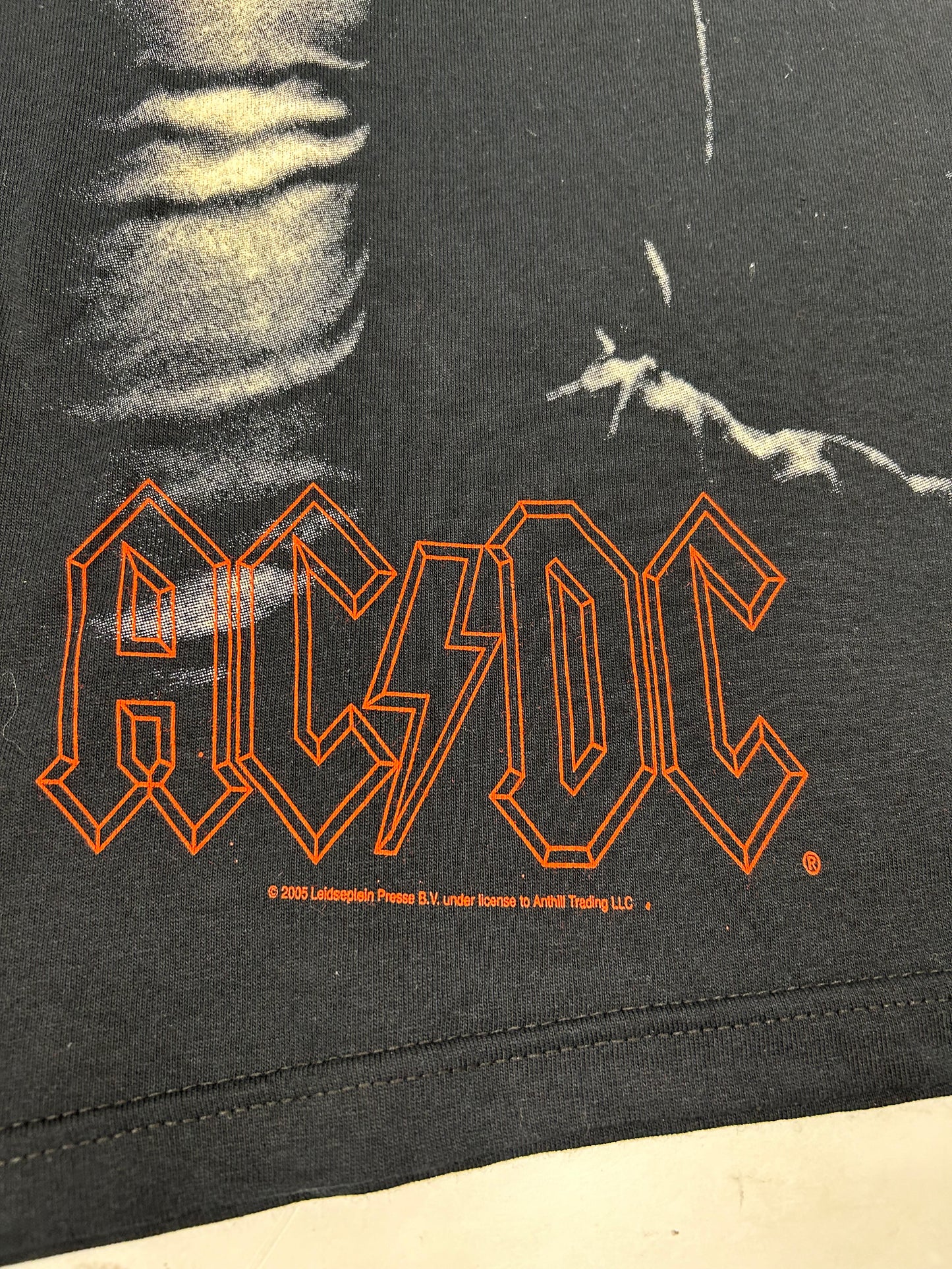 Vintage 2005 AC/DC Liquid Blue All Over Graphic Band Tee Deadstock Brand New Medium 20x28 Inches