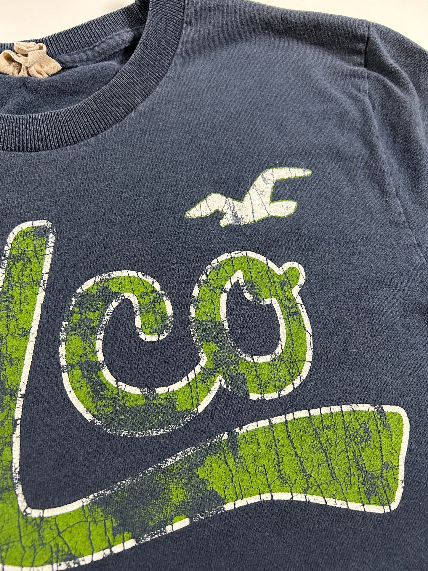 Hollister HCO T-Shirt Blue Short Sleeve Logo Surf Y2K 2000s Medium 19.75x27.75 Inches