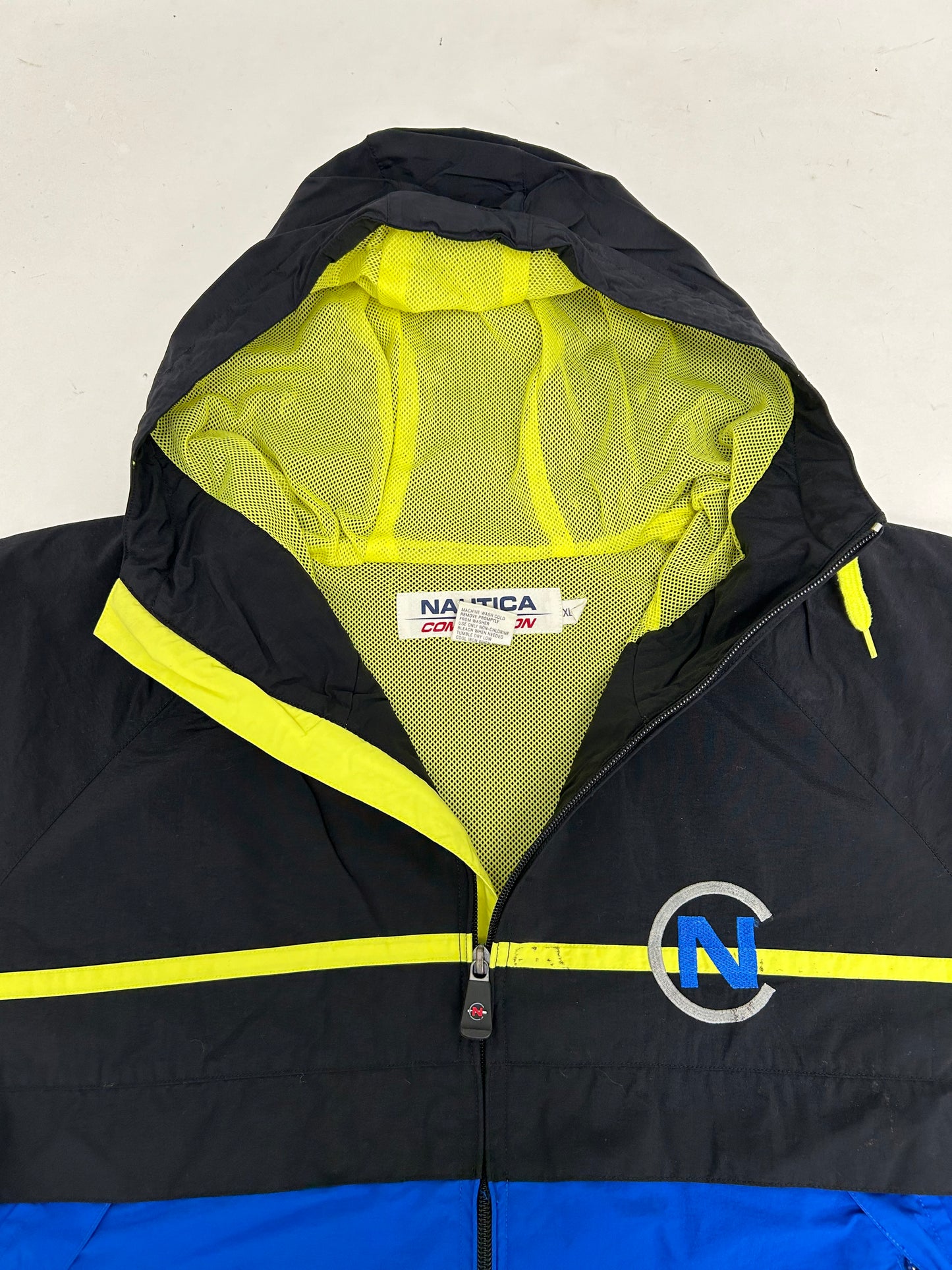 Nautica Competition Zip Up Windbreaker Jacket XL/L Fit 27.25x27.5 Inches As Is