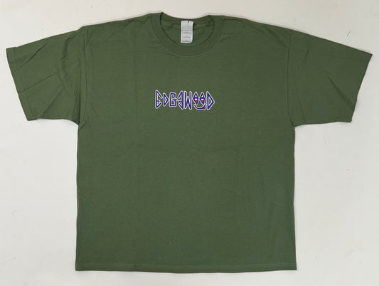 Edgewood NJ first edition “Deeper Than The Roots.” Tee XL 24.25x29 Inches 00s Gildan 100% Cotton Honduras Olive Green