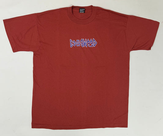 Edgewood NJ first edition “Deeper Than The Roots.” Tee XL 24x30.25 Inches 90s FOTL Best USA Made 50/50 Blend Umass Red