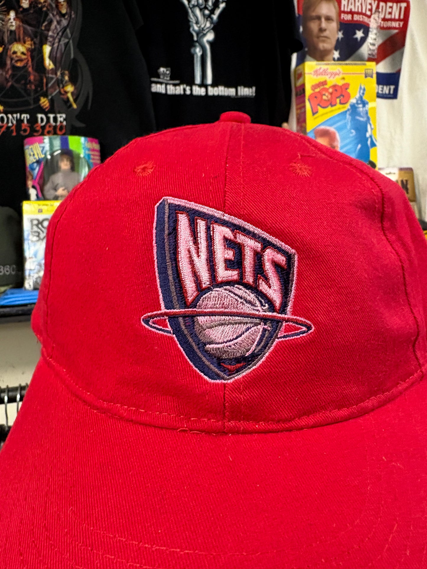 Vintage NJ Nets Team Cotton Red Hat Cap