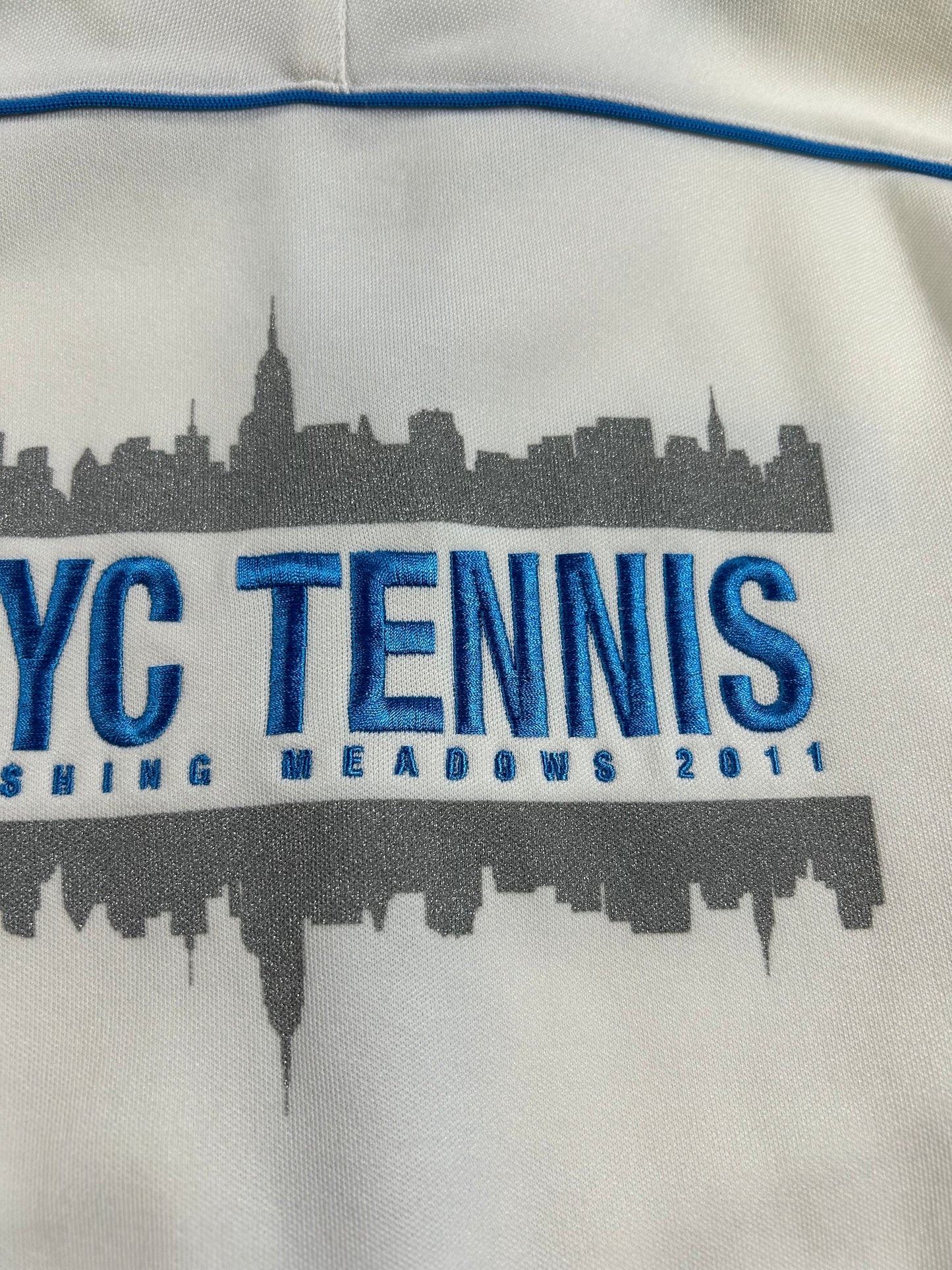 Nike NYC Tennis Flushing Meadows 2011 Full Zip Track Jacket White Small 17x24 Inches