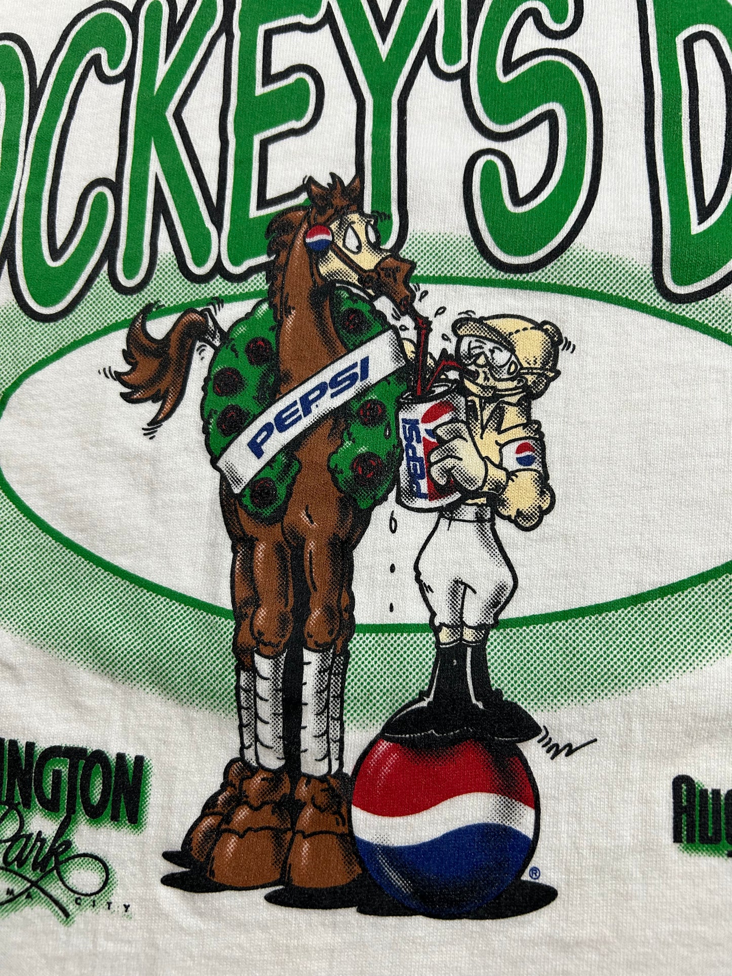 Vintage August 2, 1997 Pepsi Jockey’s Day Remington Park Oklahoma City Tee XL 23x30 Inches