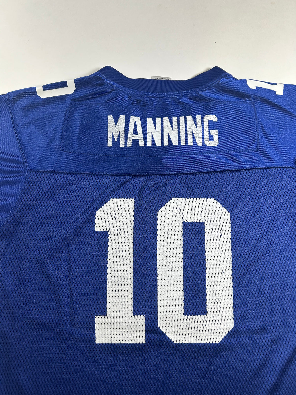 Reebok New York Giants Eli Manning NFL Jersey Blue Youth Size XL Adult Small Fit 21x28.25/30.75 Inches