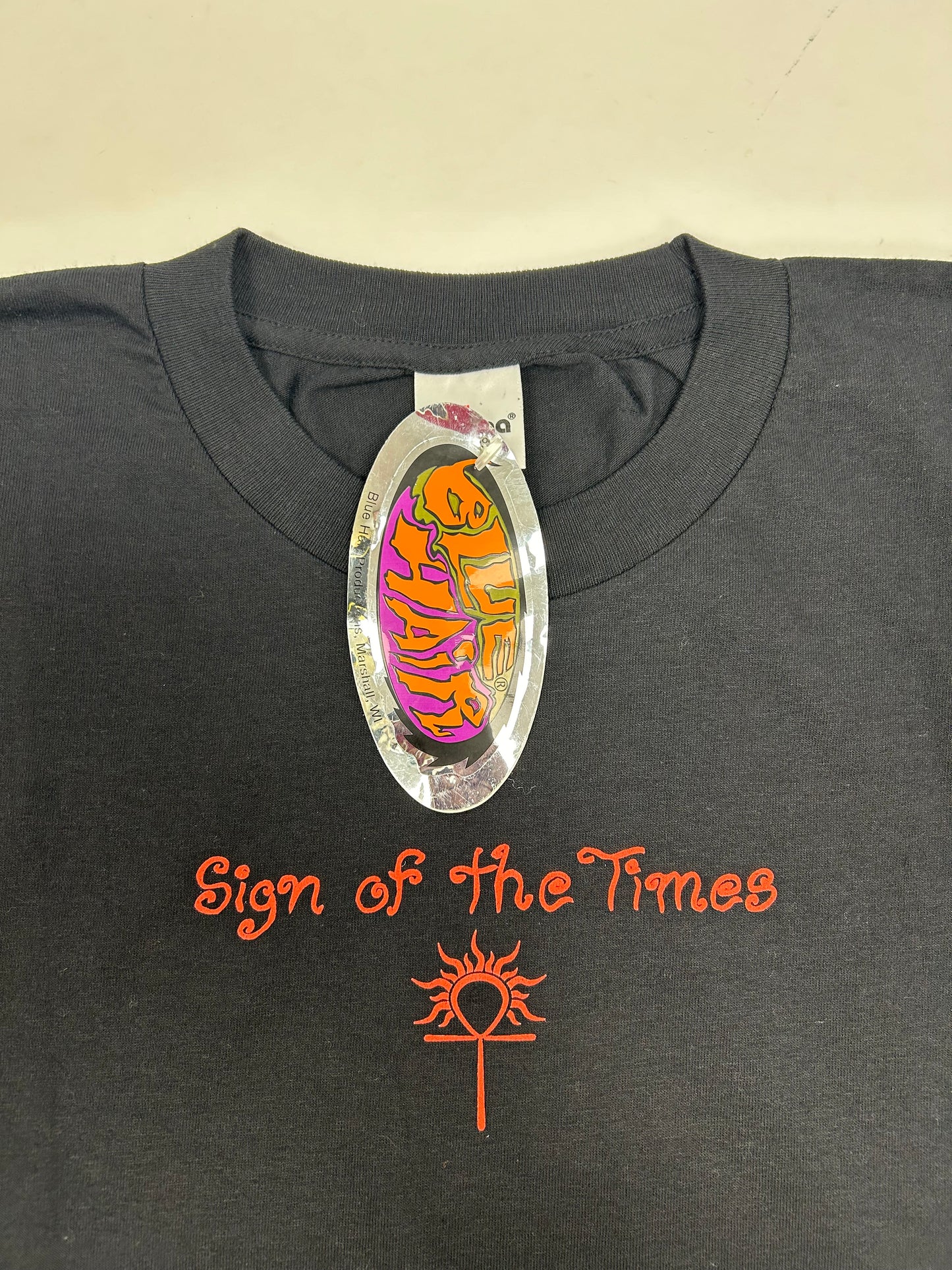 Vintage 90s Dennis Rodman Shirt Sign Of The Times Blue Hair Graphics Tee Brand New With Tag XL 24.25x32.25 Inches