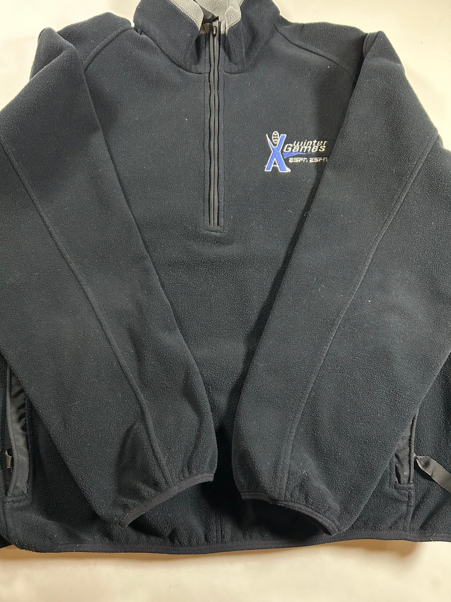 Vintage Nike ACG Winter X Games Fleece 1/4 Zip Jacket Therma-Fit XL/L Fit 26.75x28 Inches Black