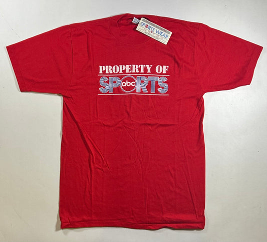 Vintage ABC Sports Property Of ABC Sports T-shirt 80s Artex Brand New With Tag Medium Fit 19.25x28.75 Inches
