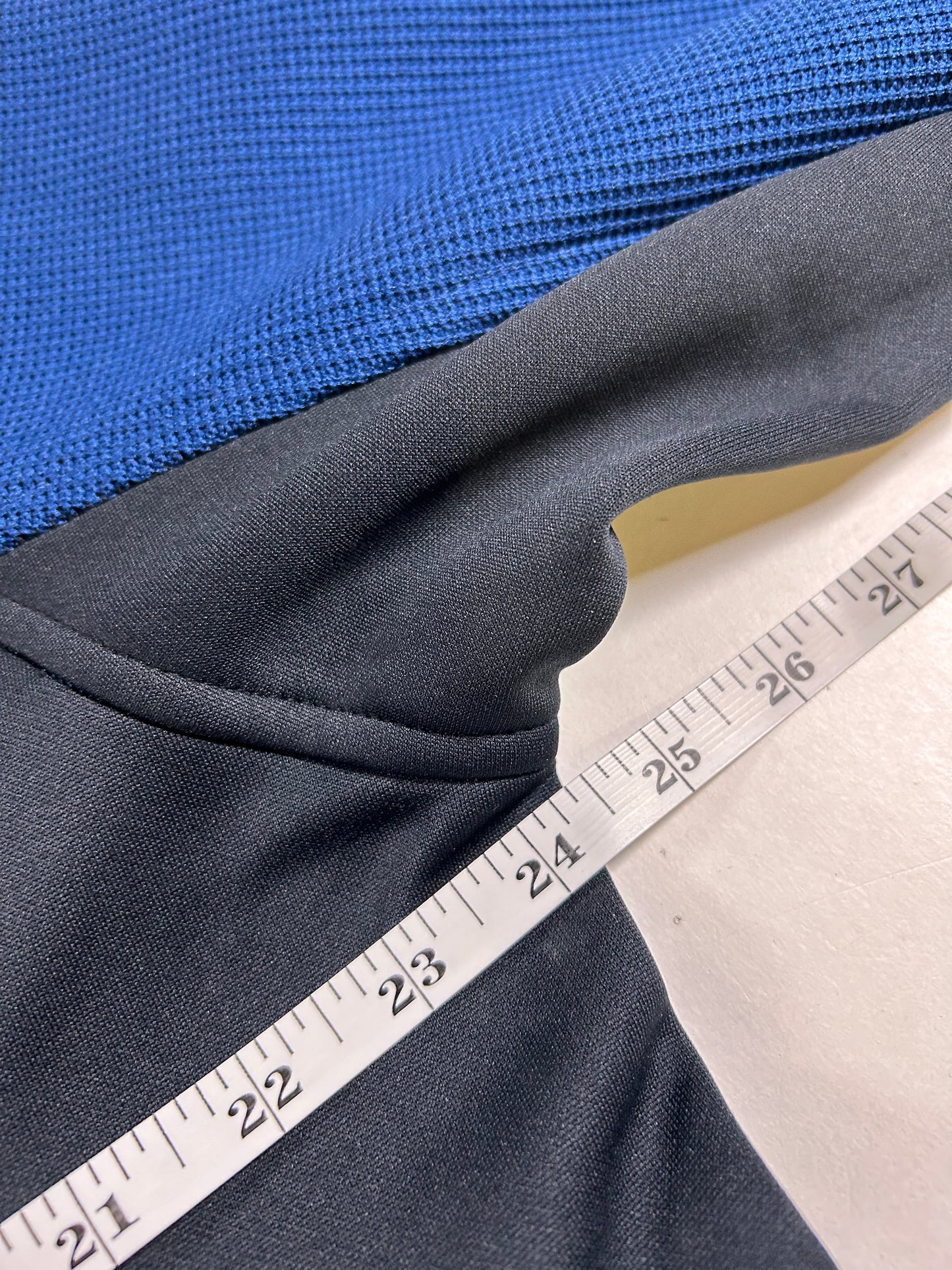 Spyder 1/4-Zip Knit Pullover Jacket Sweater Blue/Black Men’s XL 24.25x30.5 Inches F22