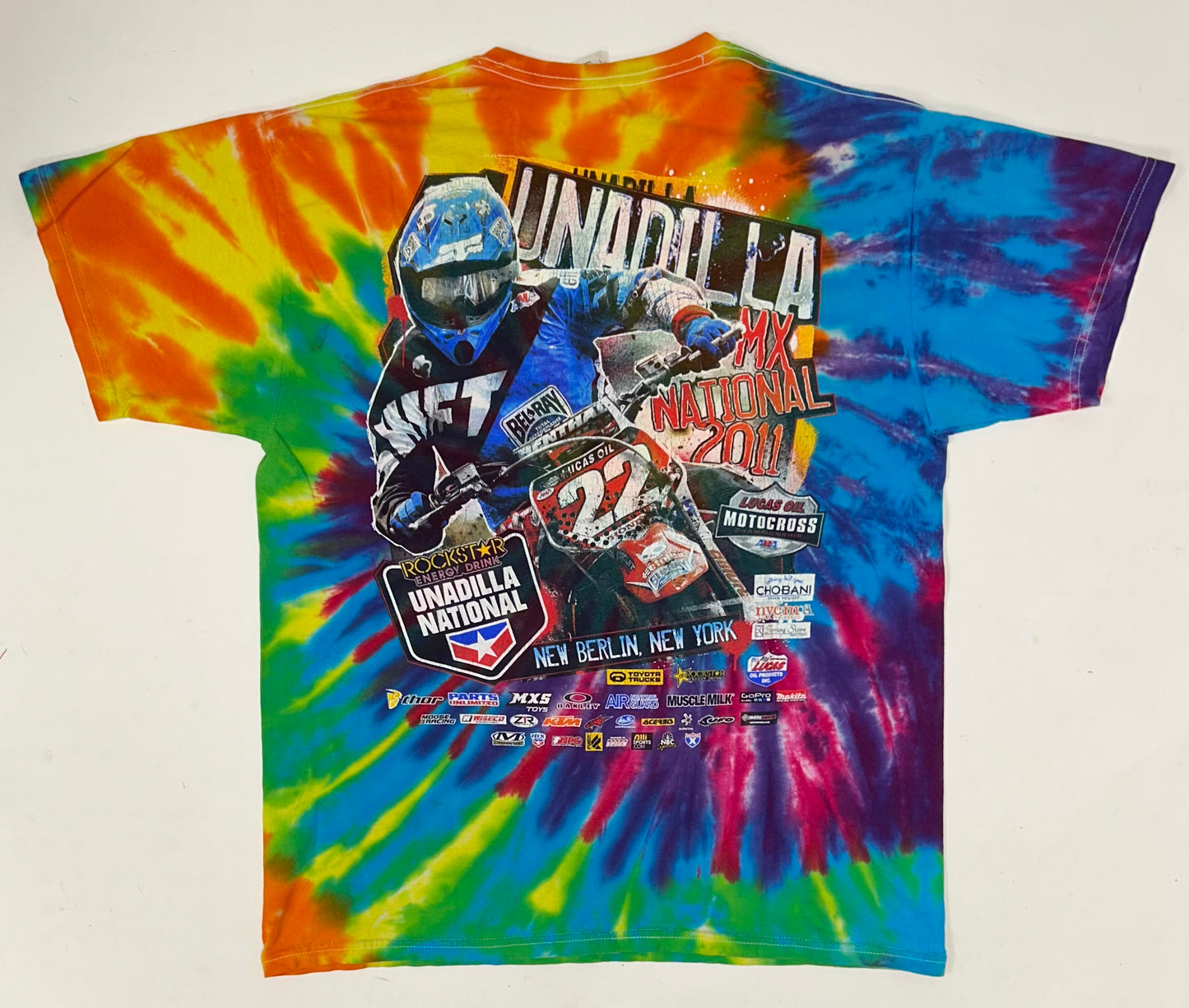 2011 Unadilla National Motocross Rockstar Energy MX Tie-Dye Tee Large 22x28 Inches