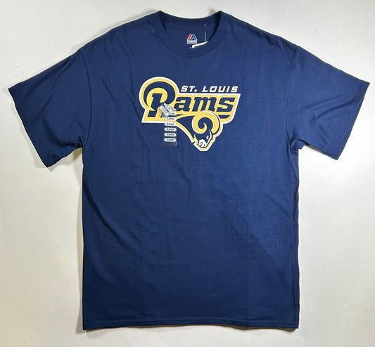 2000s Majestic St. Louis Rams NFL Tee Large 21.75x30.25 Inches