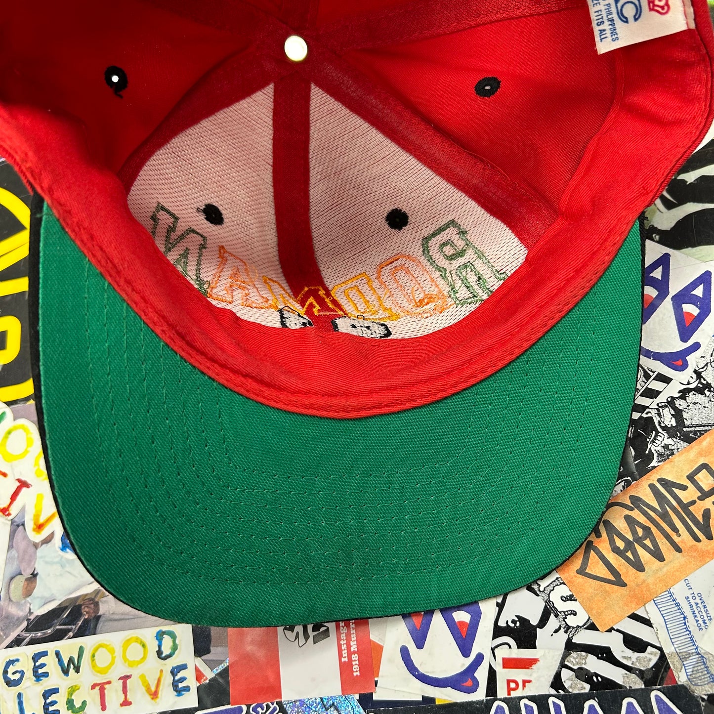 Vintage Dennis Rodman SnapBack Hat Rodman 91 Spell Out KC Caps Red Rare 90s