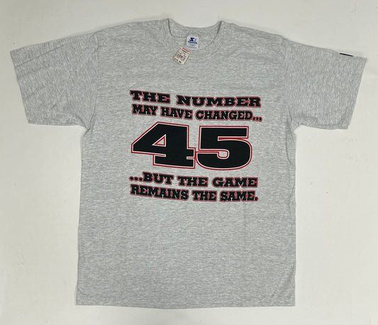 Vintage 1995 Starter Michael Jordan The Number May Have Changed… But The Game Remains The Same. Chicago Bulls Tee Large/XL 23.5x31.25 Inches DS Brand New With Tag