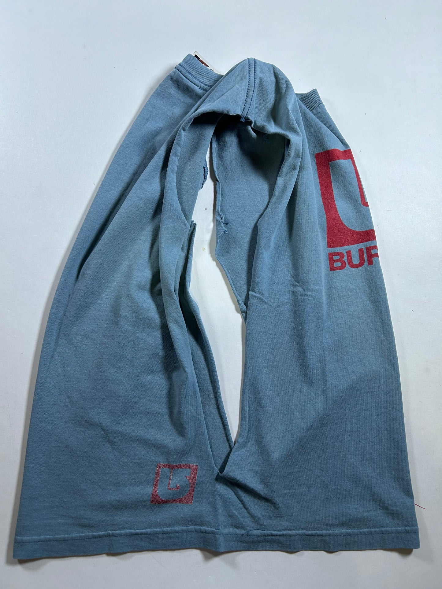Vintage 2000s Burton Snowboards Chopped Sleeveless Workout Tee Small+ Fit 18.25x25.25 Inches
