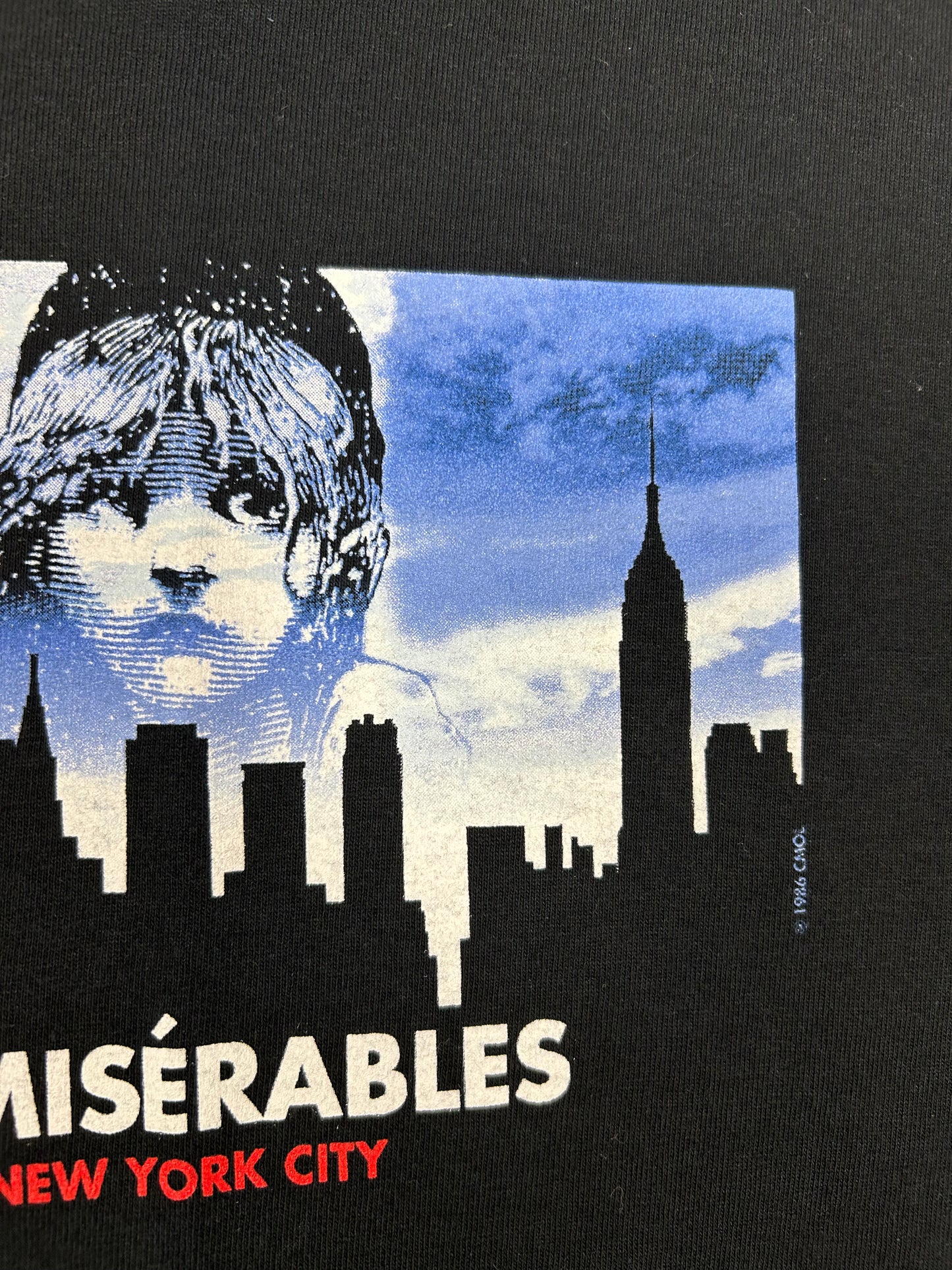 Les Miserables Broadway Musical Shirt Adult Unisex Small New York City Cityscape Small 18.5x28 Inches