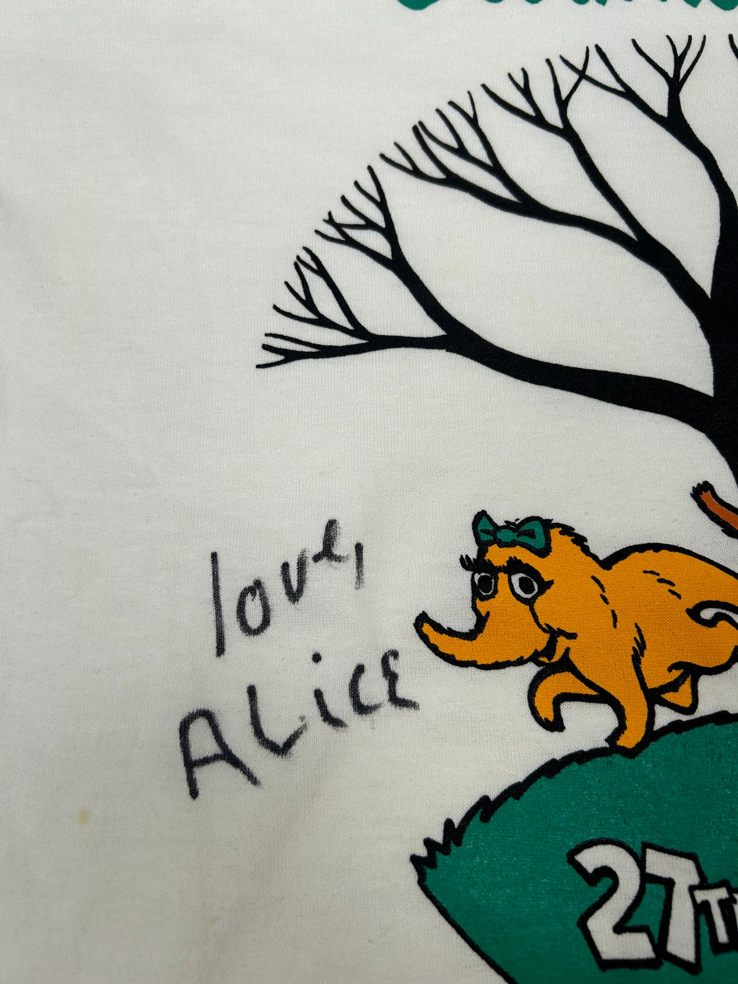 Vintage Sesame Street 27th Season TV Show Promo Tee 1995 Autographed As Is XL 23.5x29.25 Inches